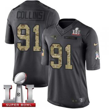 Youth Nike New England Patriots #91 Jamie Collins Black Super Bowl LI 51 Stitched NFL Limited 2016 Salute to Service Jersey