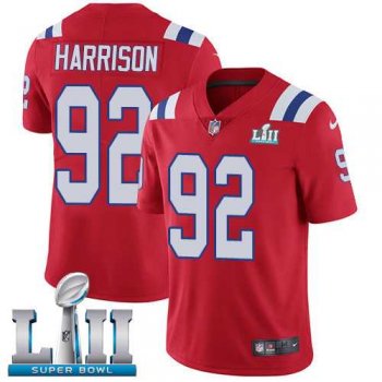 Youth Nike New England Patriots #92 James Harrison Red Alternate Super Bowl LII Stitched NFL Vapor Untouchable Limited Jersey