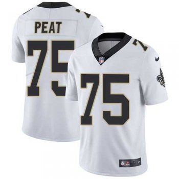 Youth Nike New Orleans Saints #75 Andrus Peat White Stitched NFL Vapor Untouchable Limited Jersey