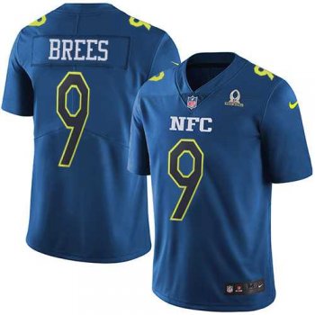 Youth Nike New Orleans Saints #9 Drew Brees Navy Stitched NFL Limited NFC 2017 Pro Bowl Jersey