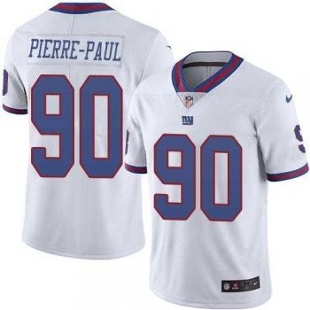 Youth Nike New York Giants #90 Jason Pierre-Paul White Stitched NFL Limited Rush Jersey