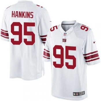 Youth Nike New York Giants #95 Johnathan Hankins Elite White Jersey