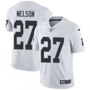 Youth Nike Oakland Raiders #27 Reggie Nelson White Stitched NFL Vapor Untouchable Limited Jersey