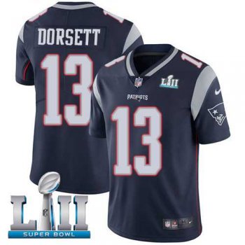 Youth Nike Patriots #13 Phillip Dorsett Navy Blue Team Color Super Bowl LII NFL Vapor Untouchable Limited Jersey