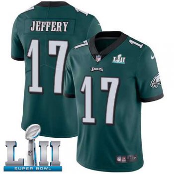 Youth Nike Philadelphia Eagles #17 Alshon Jeffery Midnight Green Team Color Super Bowl LII Stitched NFL Vapor Untouchable Limited Jersey