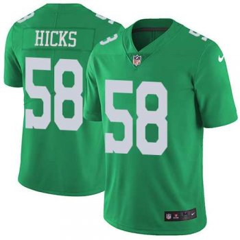 Youth Nike Philadelphia Eagles #58 Jordan Hicks Green Stitched NFL Limited Rush Jersey