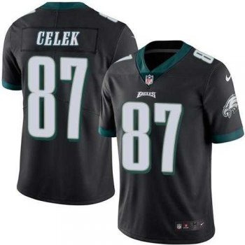 Youth Nike Philadelphia Eagles #87 Brent Celek Black Stitched NFL Limited Rush Jersey