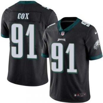 Youth Nike Philadelphia Eagles #91 Fletcher Cox Black Stitched NFL Limited Rush Jersey