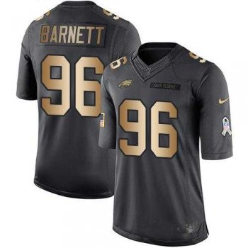 Youth Nike Philadelphia Eagles #96 Derek Barnett Black Stitched NFL Limited Gold Salute to Service Jersey