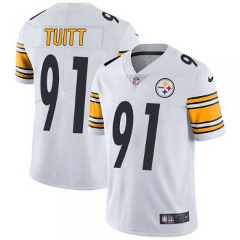 Youth Nike Pittsburgh Steelers #91 Stephon Tuitt White Stitched NFL Vapor Untouchable Limited Jersey