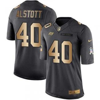 Youth Nike Tampa Bay Buccaneers #40 Mike Alstott Anthracite Stitched NFL Limited Gold Salute to Service Jersey