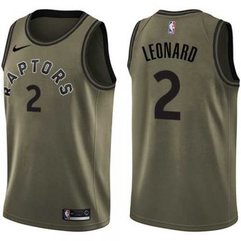 Youth Nike Toronto Raptors #2 Kawhi Leonard Green NBA Swingman Salute to Service Jersey