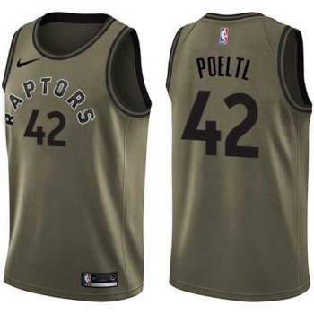 Youth Nike Toronto Raptors #42 Jakob Poeltl Green Salute to Service NBA Swingman Jersey