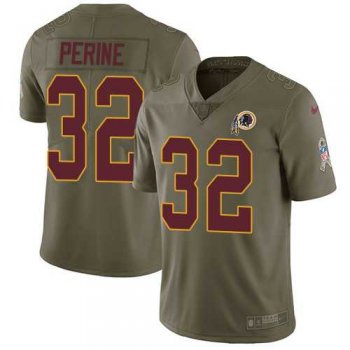 Youth Nike Washington Redskins #32 Samaje Perine Olive Stitched NFL Limited 2017 Salute to Service Jersey