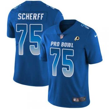 Youth Nike Washington Redskins #75 Brandon Scherff Royal Stitched NFL Limited NFC 2018 Pro Bowl Jersey