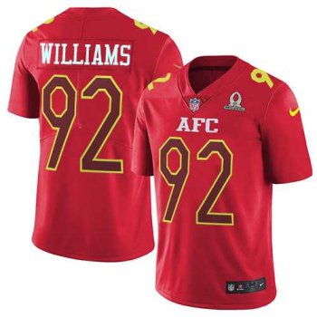 Youth Nike New York Jets #92 Leonard Williams Red Stitched NFL Limited AFC 2017 Pro Bowl Jersey