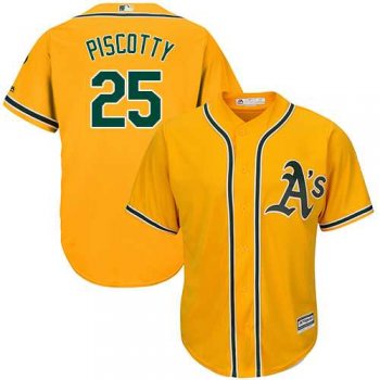 Youth Oakland Athletics #25 Stephen Piscotty Gold Cool Base Stitched MLB Jersey