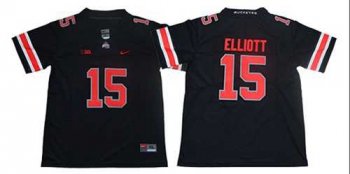 Youth Ohio State Buckeyes #15 Ezekiel Elliott Blackout Limited Stitched NCAA Jersey