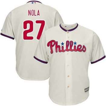 Youth Philadelphia Phillies #27 Aaron Nola Cream Cool Base Stitched MLB Jersey