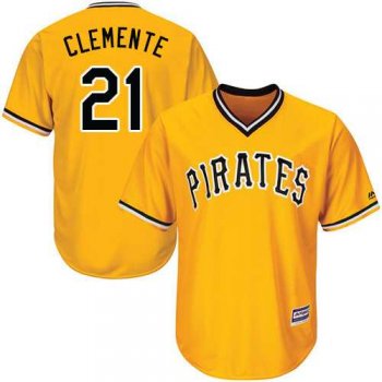 Youth Pittsburgh Pirates #21 Roberto Clemente Gold Cool Base Stitched MLB Jersey