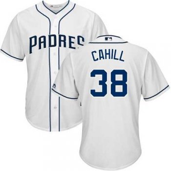 Youth San Diego Padres #38 Trevor Cahill White Cool Base Stitched MLB Jersey