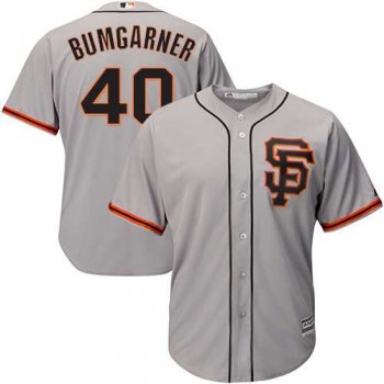 Youth San Francisco Giants #40 Madison Bumgarner Grey Road 2 Cool Base Stitched MLB Jersey