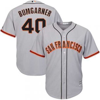 Youth San Francisco Giants #40 Madison Bumgarner Grey Road Cool Base Stitched MLB Jersey