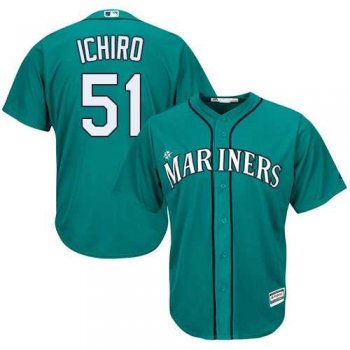 Youth Seattle Mariners #51 Ichiro Suzuki Green Cool Base Stitched MLB Jersey