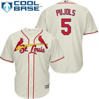 Youth St.Louis Cardinals #5 Albert Pujols Cream Cool Base Stitched MLB Jersey