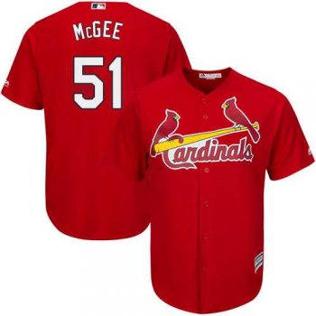 Youth St.Louis Cardinals #51 Willie McGee Red Cool Base Stitched MLB Jersey