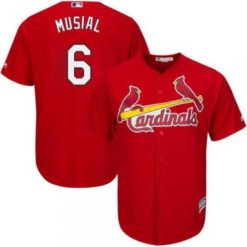 Youth St.Louis Cardinals #6 Stan Musial Red Cool Base Stitched MLB Jersey