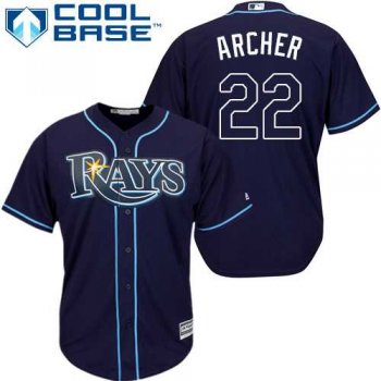 Youth Tampa Bay Rays #22 Chris Archer Dark Blue Cool Base Stitched MLB Jersey