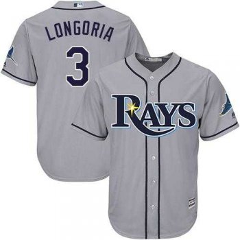 Youth Tampa Bay Rays #3 Evan Longoria Grey Cool Base Stitched MLB Jersey