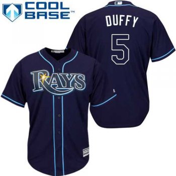 Youth Tampa Bay Rays #5 Matt Duffy Dark Blue Cool Base Stitched MLB Jersey