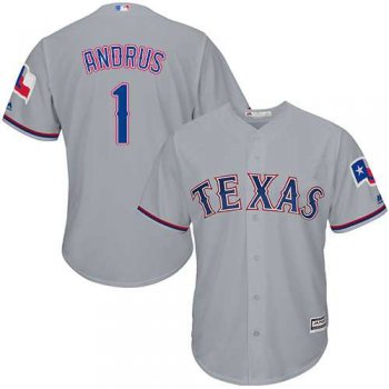 Youth Texas Rangers #1 Elvis Andrus Grey Cool Base Stitched MLB Jersey