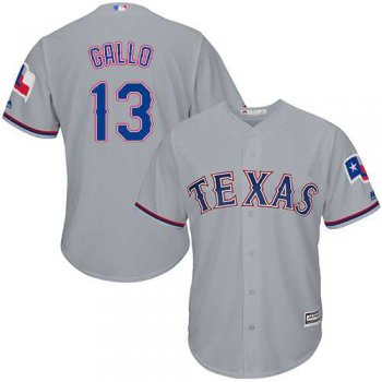 Youth Texas Rangers #13 Joey Gallo Grey Cool Base Stitched MLB Jersey