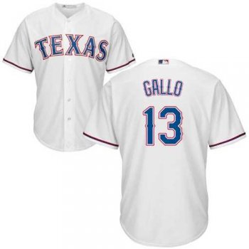 Youth Texas Rangers #13 Joey Gallo White Cool Base Stitched MLB Jersey