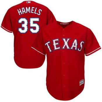 Youth Texas Rangers #35 Cole Hamels Red Cool Base Stitched MLB Jersey