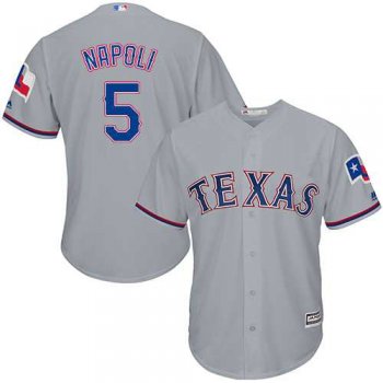 Youth Texas Rangers #5 Mike Napoli Grey Cool Base Stitched MLB Jersey