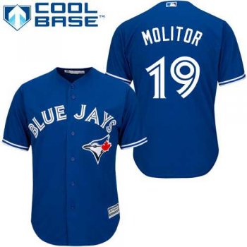 Youth Toronto Blue Jays #19 Paul Molitor Blue Cool Base Stitched MLB Jersey