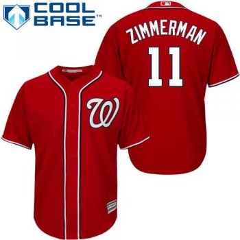 Youth Washington Nationals #11 Ryan Zimmerman Red Cool Base Stitched MLB Jersey