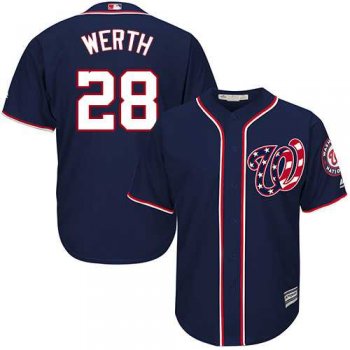 Youth Washington Nationals #28 Jayson Werth Blue Cool Base EStitched MLB Jersey