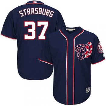 Youth Washington Nationals #37 Stephen Strasburg Blue Cool Base EStitched MLB Jersey