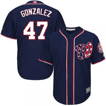 Youth Washington Nationals #47 Gio Gonzalez Navy Blue Cool Base Stitched MLB Jersey