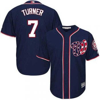 Youth Washington Nationals #7 Trea Turner Navy Blue Cool Base Stitched MLB Jersey