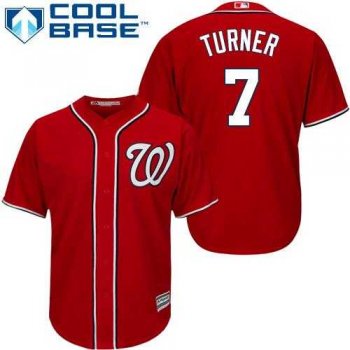 Youth Washington Nationals #7 Trea Turner Red Cool Base Stitched MLB Jersey