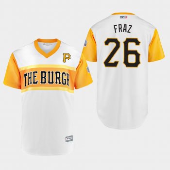 Men's Pittsburgh Pirates Replica Adam Frazier #26 White 2019 Little League Classic Fraz Jersey