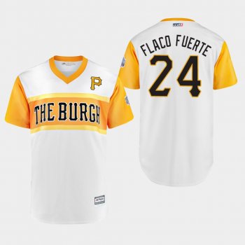 Men's Pittsburgh Pirates Replica Chris Archer #24 White 2019 Little League Classic Flaco Fuerte Jersey