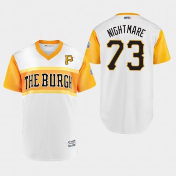 Men's Pittsburgh Pirates Replica Felipe Vazquez #73 White 2019 Little League Classic Nightmare Jersey