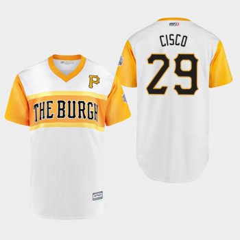 Men's Pittsburgh Pirates Replica Francisco Cervelli #29 White 2019 Little League Classic Cisco Jersey